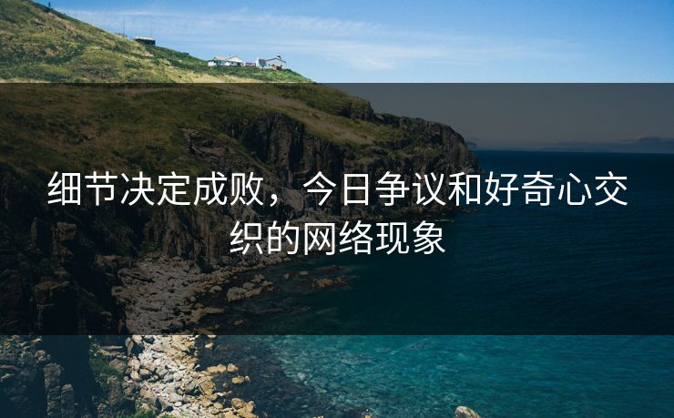 细节决定成败，今日争议和好奇心交织的网络现象