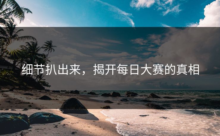细节扒出来,揭开每日大赛的真相 细节扒出来,揭开每日大赛的真相